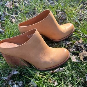Kork Ease Challis tan leather heeled mule clogs 8